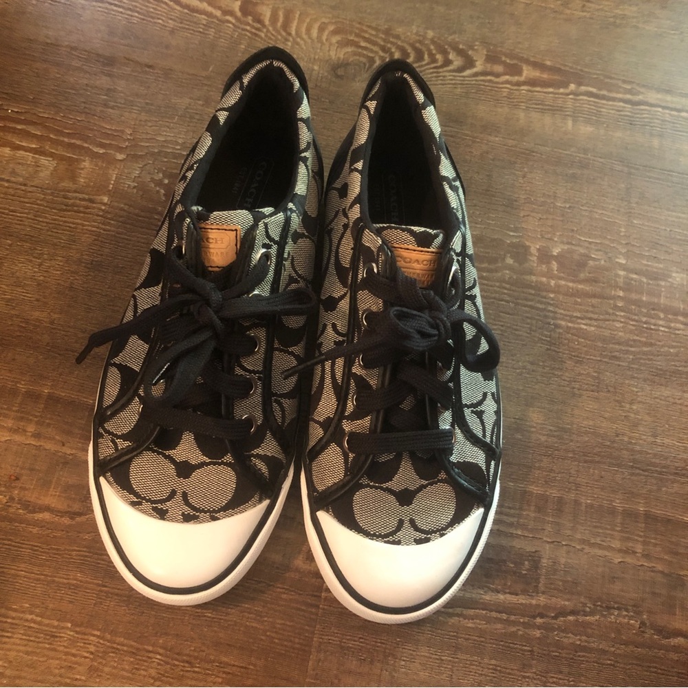Coach Barrett signature black logo sneakers size 7.5